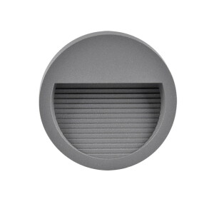 Q8 okrągła 60lm 3W IP44 szara Lampa schodowa Polux