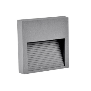 Q9 kwadrat 60lm 3W IP44 szara Lampa schodowa Polux