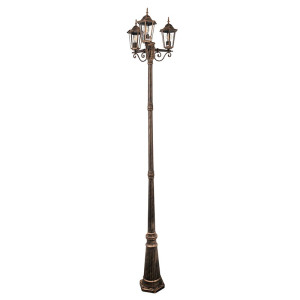 LIGURIA-LT YF8044S patyna 2,5m 3xE27 Lampa ogrodowa stojąca potrójna POLUX
