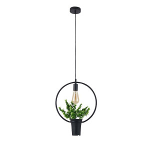 IL MIO SOREN czarna E27 okrągła z kwiatkiem Lampa wisząca Polux