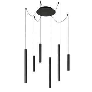 LORENZ Pająk Czarna LED ściemnialna 6x4W 3000K Lampa wisząca