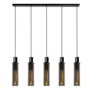 ORLANDO Szary przydymiony 5xE27 Lampa wisząca