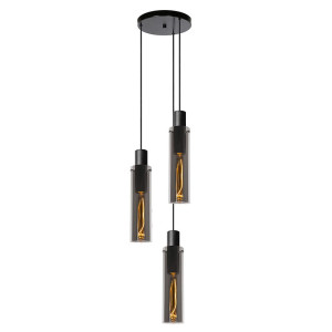 ORLANDO Szary przydymiony 3xE27 Lampa wisząca