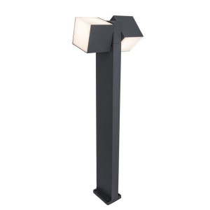CUBA Antracyt LED regulowane głowice 23W IP54 3000K Lampa ogrodowa stojąca podwójna