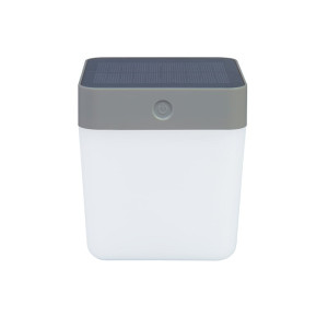 TABLE CUBE Srebrna szarość LED 1W zasilanie solarne IP44 3000K Lampka stołowa zewnętrzna Lutec 6908001337