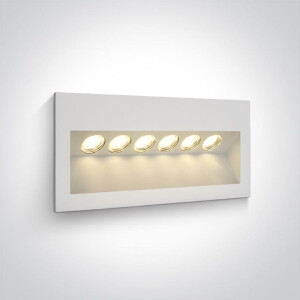 Biała LED 6x1W 3000K IP65 Oprawa zewnętrzna wpuszczana ścienno schodowa One Light 68050/W/W