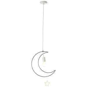 EZRA Jasny niebieski/biały E27 Lampa wisząca Brilliant 99105/40
