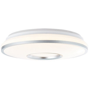 VISITATION Biało-srebrna LED 24W Barwa światła zmienna 3000-6000K RGB ściemnialna z pilotem z tylnym podświetleniem Lampa sufitowa Brilliant G97043/58