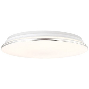 EDNA Biała/Chrom LED 32W Barwa światła zmienna 3000-6000K RGB ściemnialna z pilotem z tylnym podświetleniem Lampa sufitowa Brilliant G97046/15