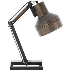 HARDWORK Czarna stal E27 Lampa stołowa z włącznikiem na kablu Brilliant 99037/46