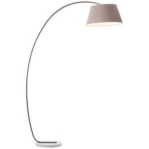BROK Brązowa/Szara E27 z włącznikiem nożnym Lampa stojąca podłogowa Brilliant 92712/20