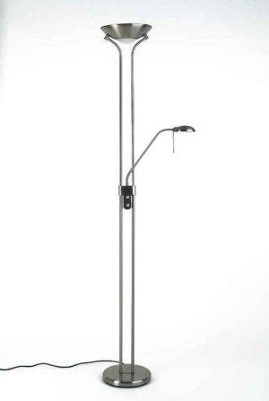 NEBRASKA Satynowy chrom R7s/G9 ściemnialna z włącznikiem obrotowym Lampa stojąca podłogowa Brilliant 89561/13
