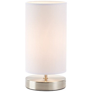 CLARIE Chrom/Biała E14 z włącznikiem na kablu Lampa stołowa Brilliant 13247/05