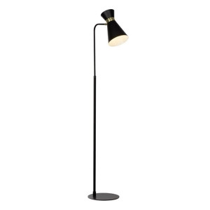 GOLDY Czarna E27 z włącznikiem nożnym Lampa stojąca Brilliant 64458/86