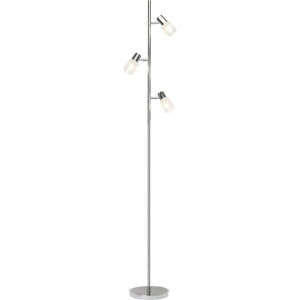 LEA Chrom/Biały LED 3x4W 2700K z włącznikiem nożnym Lampa stojąca Brilliant G32459/77
