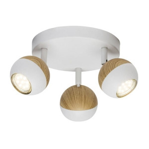 SCAN Biały/Jasne drewno LED 3x3W 3000K Spot Brilliant G59434/75