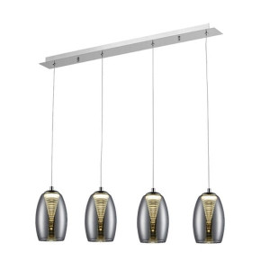 METROPOLIS Chrom/Czarny LED 4x5W 3000K ściemnialna Lampa wisząca Brilliant G60772/93