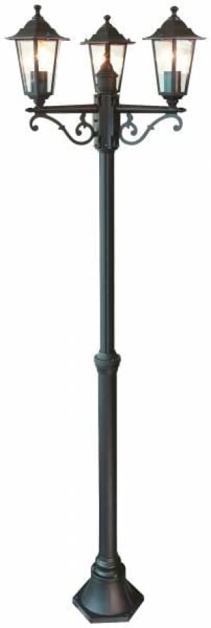 CROWN Czarny wys. 2m. 3xE27 Lampa ogrodowa stojąca potrójna Brilliant 40288/06