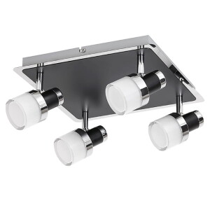 Harold Czarny | Chrom LED 4x5W IP44 4000K Spot łazienkowy Rabalux 5024