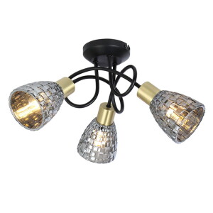 Stacy Czarny | Przydymiony 3xE14 Lampa sufitowa Rabalux 6929