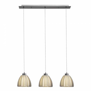 RELAX Chrom | Biała 3xE27 Lampa wisząca Brilliant 61176/15
