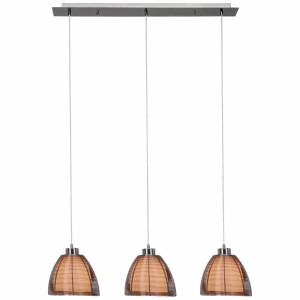 RELAX Brąz | Chrom 3xE27 Lampa wisząca Brilliant 61176/53