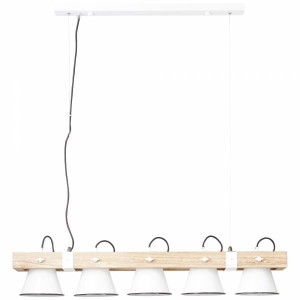 PLOW Brąz | Biały 5xE27 Lampa wisząca Brilliant 82175/05