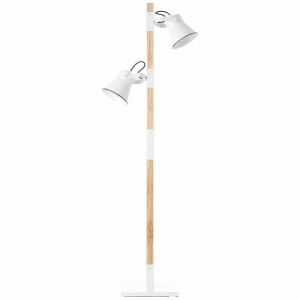 PLOW Brąz | Biały 2xE27 Lampa podłogowa stojąca Brilliant 82156/05