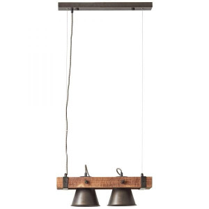 PLOW Brąz | Czarny stalowy 2xE27 Lampa wisząca Brilliant 82172/46
