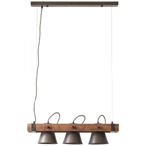 PLOW Brąz | Czarny stalowy 3xE27 Lampa wisząca Brilliant 82173/46