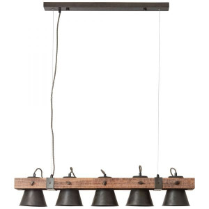 PLOW Brąz | Czarny stalowy 5xE27 Lampa wisząca Brilliant 82175/46