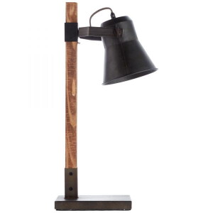PLOW Brąz | Czarny stalowy E27 Lampa stołowa Brilliant 82149/46