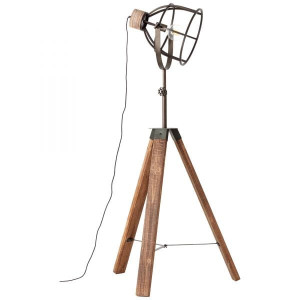 MATRIX Czarny | Brąz E27 Lampa podłogowa trójnóg Brilliant 92640/46