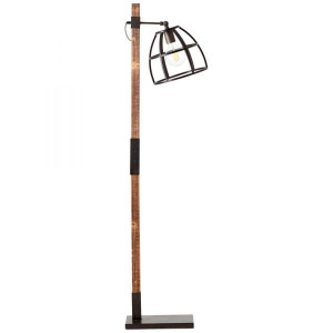 MATRIX Czarny | Brąz E27 Lampa podłogowa Brilliant 99136/46