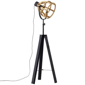 MATRIX WOOD 2 Brąz E27 Lampa podłogowa trójnóg Brilliant 92640/66