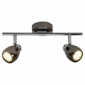 MILANO Czarny | Chrom LED 2x3W 3000K Spot Brilliant G21713/76