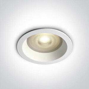 Kedares Biała | Mrożone szkło śr. 9,2cm. GU10 IP65 Oczko sufitowe One Light 10105R2P/W