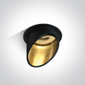 Ewretu Czarny | Złoty GU10 Oczko sufitowe tuba One Light 10105E1/B/GL