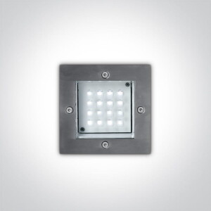 Alfios Inox Szczotkowany LED 1,6W Niebieski IP54 Oczko wpuszczane zewnętrzne schodowe, elewacyjne One Light 68001/BL