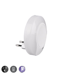JAGO Biała LED 0,4W z czujnikiem zmierzchu 3000K Lampka wtykowa do kontaktu z włącznikiem RL R22530101 ( dostępne 2 szt. )