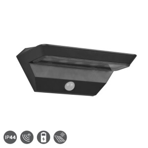 MENDOZA Antracyt LED 5W Solarne zasilanie 3000K z czujnikiem ruchu i zmierzchu Kinkiet zewnętrzny RL R22241142