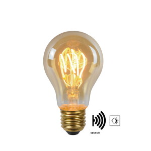 LED z czujnikiem zmierzchu spirala Amber 4W 2200K Barwa ciepła E27 Żarówka filament Lucide 49042/04/62