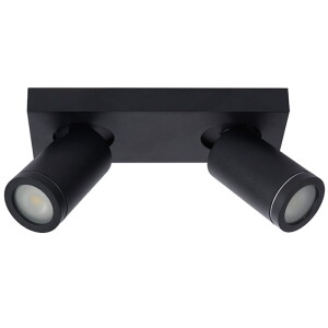 TAYLOR Czarny ściemnialny LED DIM 2x5W CRI95 2200K/3000K GU10 IP44 Spot łazienkowy Lucide 09930/10/30