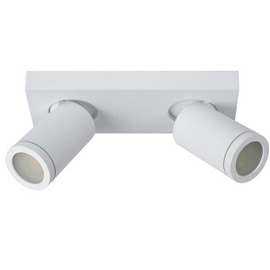 TAYLOR Biały ściemnialny LED DIM 2x5W CRI95 2200K/3000K GU10 IP44 Spot łazienkowy Lucide 09930/10/31
