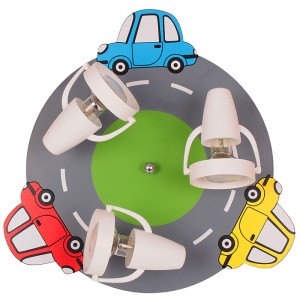 Samochodziki 3xE14 Lampa sufitowa dziecięca Hellux 524.34.08