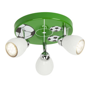 SOCCER Biały/Zielony LED 3x3W 3000K Lampa sufitowa dziecięca Brilliant G56234/74