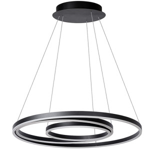 TRINITI Czarna LED DIM śr. 80cm. 32W ściemnialna 3000K Lampa wisząca Lucide 46402/99/30