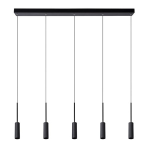 TUBULE Czarna LED Dim szer. 101cm. 5x7W ściemnialna 2700K Lampa wisząca Lucide 24401/35/30
