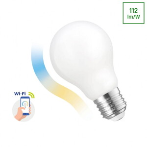 LED GLS 5W COG 230V CCT+DIMM MILKY Wi-Fi SMART Żarówka Spectrum WOJ+14419