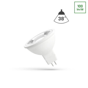 LED MR16 12V 4W SMD 38 st CW z soczewką SPECTRUM WOJ+14097